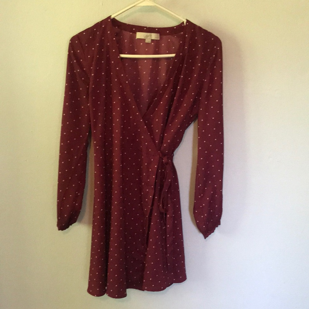 Maroon Loft Dress Vneck